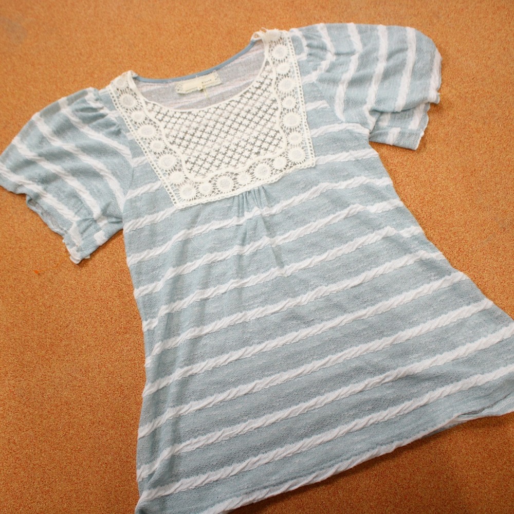 A'reve Cottagecore Striped Top Sz S Tunic A Line Bohemian Fairycore Praire Indie
